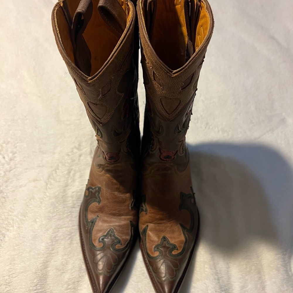 Old Gringo Brown and Red Heeled Boots Golondritas - Picture 2 of 5